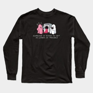 Mad Pink Ghost - Funny Ghost Puns Long Sleeve T-Shirt